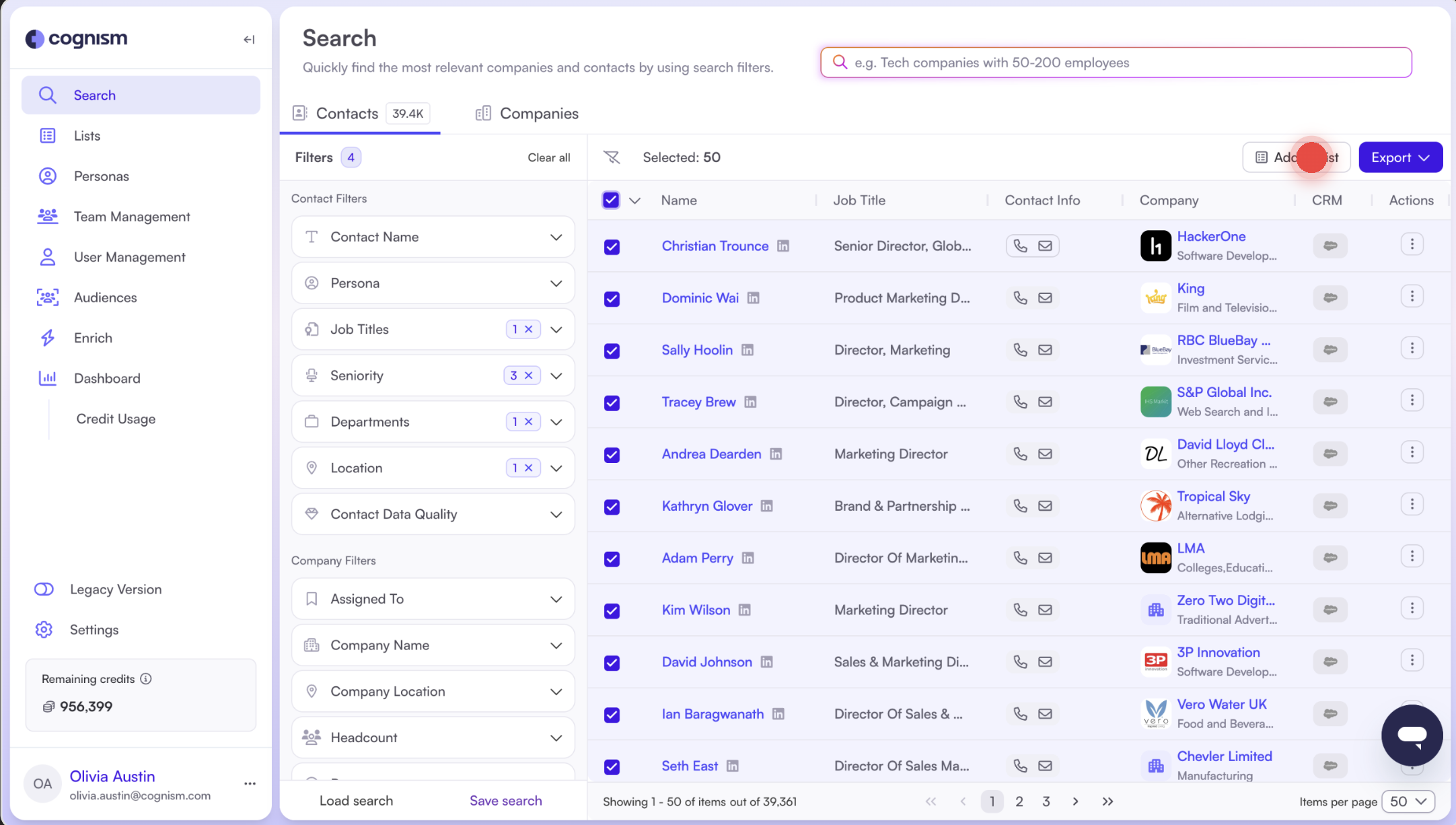 How to build and use lists in Cognism