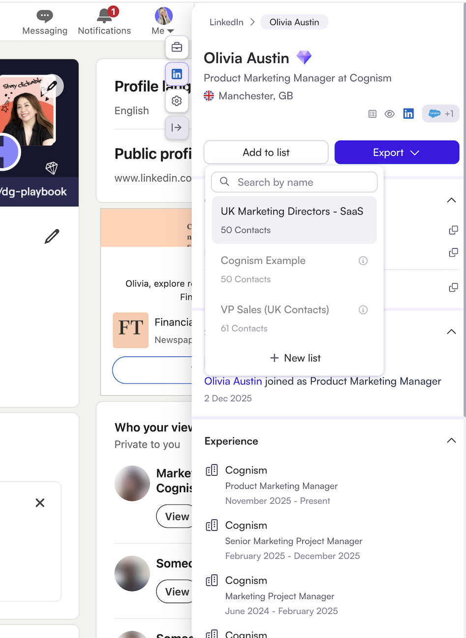 How to build and use lists in Cognism
