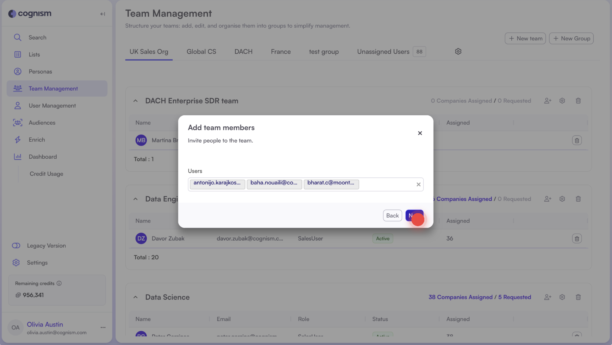 How to add users and manage teams in Cognism